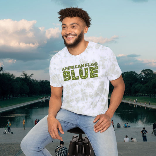 American Flag Blue Tie-Dye Tee | Casey the American