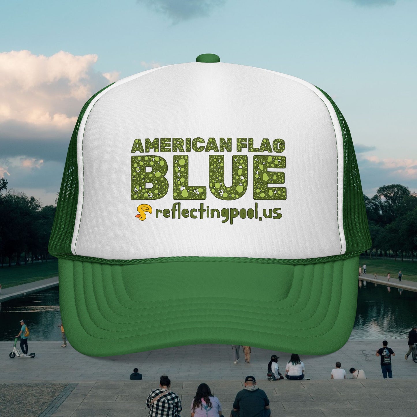 American Flag Blue Trucker Cap | Casey the American