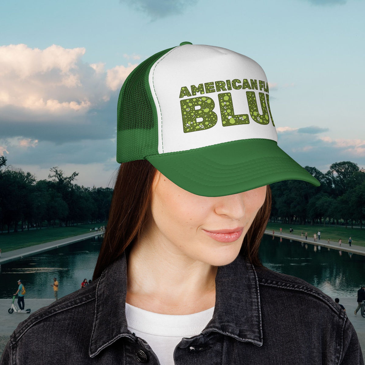American Flag Blue Trucker Cap | Casey the American