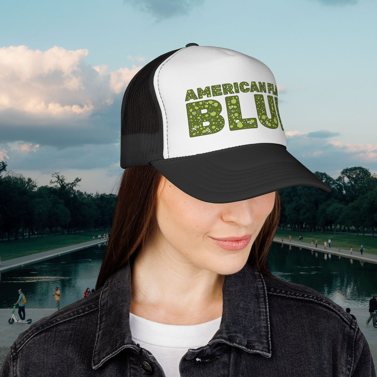 American Flag Blue Trucker Cap | Casey the American