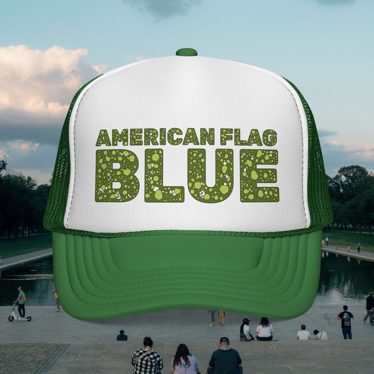 American Flag Blue Trucker Cap | Casey the American