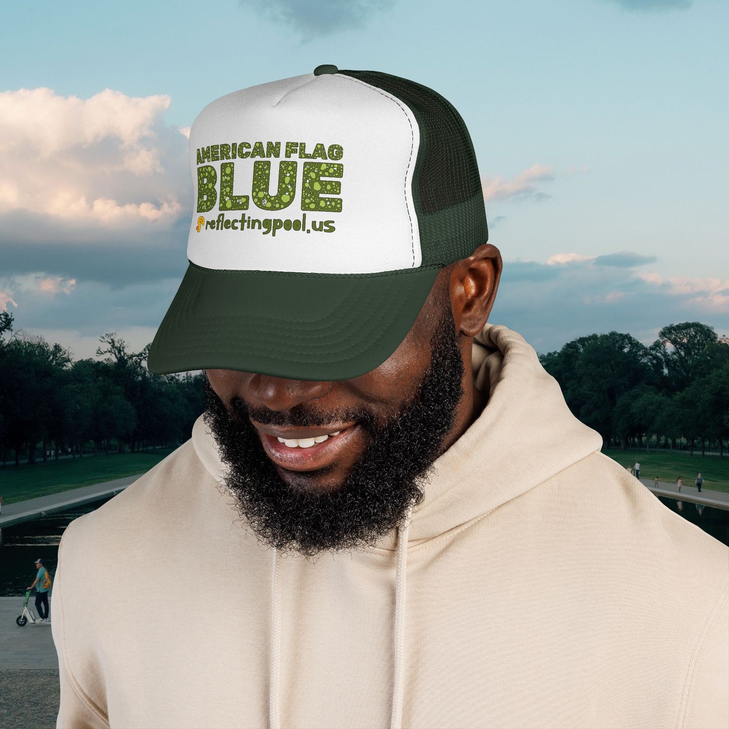 American Flag Blue Trucker Cap | Casey the American