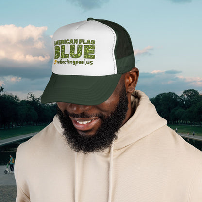 American Flag Blue Trucker Cap | Casey the American