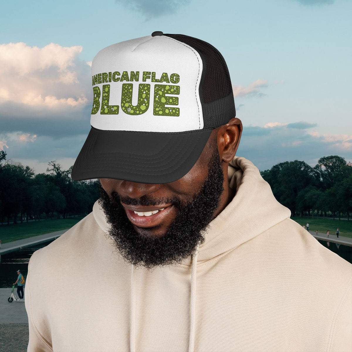 American Flag Blue Trucker Cap | Casey the American